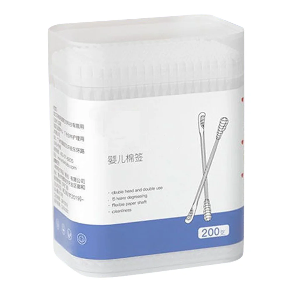

1 упаковка мягких ватных палочек для младенцев, двусторонние, для чистки ушей, безопасные, не раздражающие, для ежедневного использования