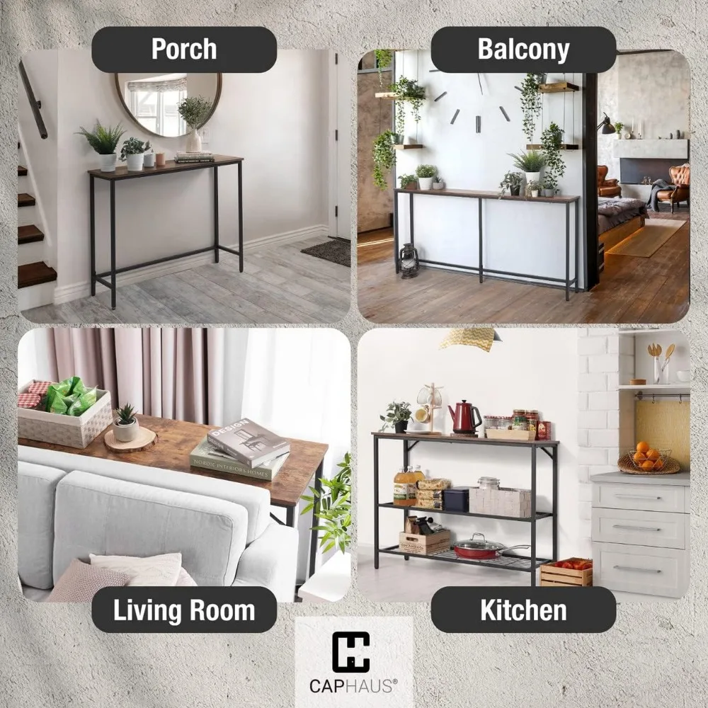 63' Narrow Long Console Table for Entryway, Living Room & Hallway