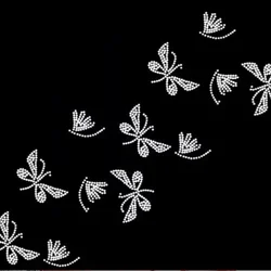 2pc/lot Butterfly Iron on Transfers Design Hot Fix Rhinestone Strass Motif for Shirt Bag - Easy Apply Glittering Butterfly Decor