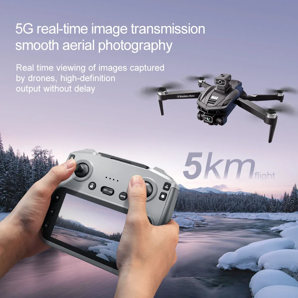 2025 V168 Pro MAX GPS Drone 8K Professional HD Camera 5G WIFI FPV 360° Obstacle Avoidance Brushless Large Screen RC Quadcopter view 3