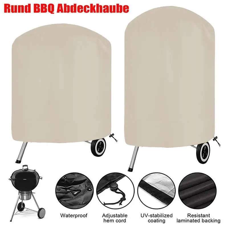 5 Size Cover For BBQ,Round Grill Cover Anti-Dust Waterproof Weber Heavy Duty Charbroil BBQ Cover,Outdoor Rain Protective Cover