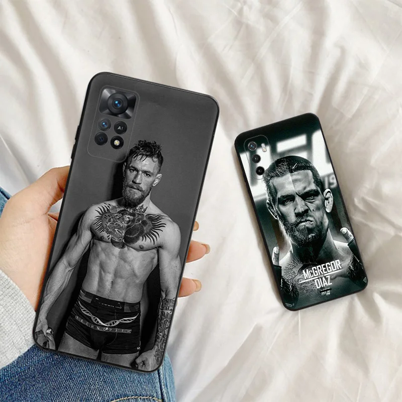 Matte Phone Case For Redmi Note 11 Pro 10 11s 10s 10a 10c Xiaomi 11t 10t Note10 Lite King Conor Mcgregor Black Soft Cover image 5