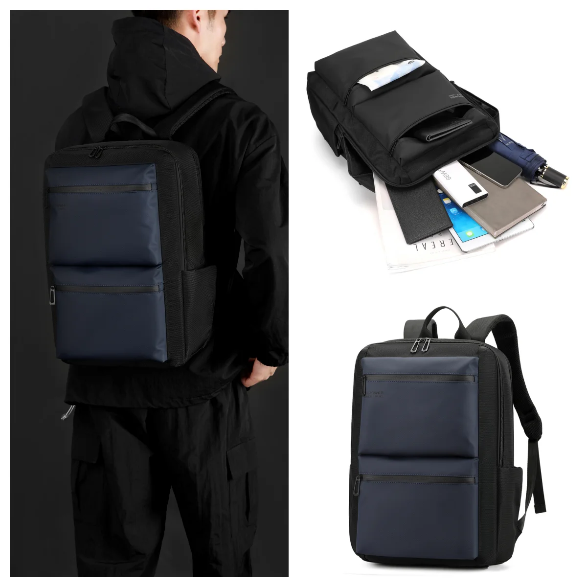 

Мужской деловой рюкзак большой вместимости, минималистичный легкий мужской дорожный рюкзак из искусственной кожи, мужской пригородный рюкзак для ноутбука и повседневного использования