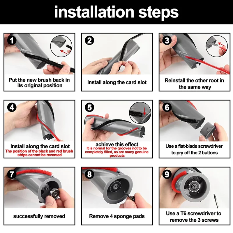 7 Stuks Zachte Pluche Strip Voor Dyson V7 V8 V10 V11 Stofzuiger Bijlagen Rolborstel Vervangende Onderdelen