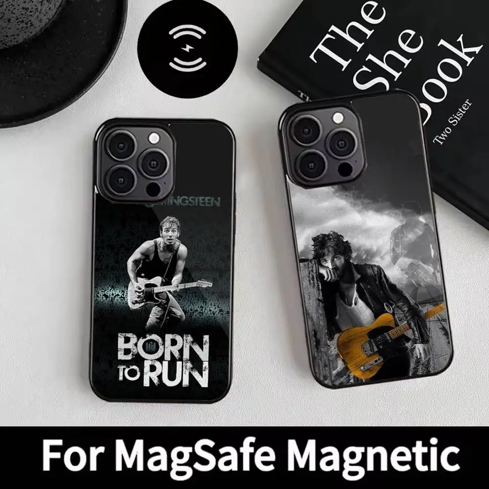 

B-Bruce S-Springsteen Phone Case For iPhone 17,16,15,14,13,12,Plus,Pro,Max for Magsafe Magnetic Wireless Charging