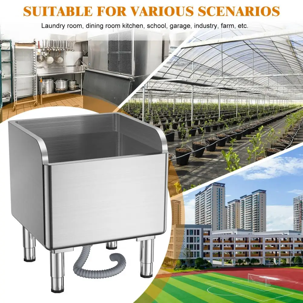 Slop-Waschbecken, Bodenwischer-Waschbecken, kommerzielles Bodenwischer-Waschbecken, Wischwaschbecken aus Edelstahl, Wäschewaschbecken für die Küche (45 x 41 x 55 cm)