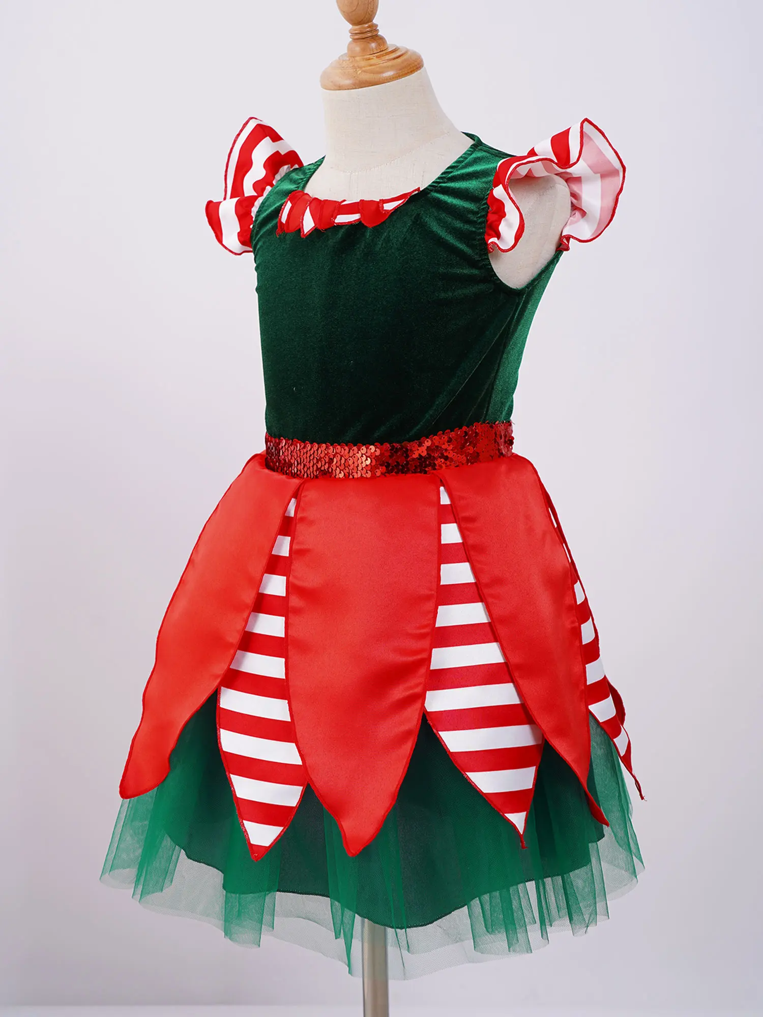 Kinder Mädchen Weihnachten Kostüm Zuckers tange Tutu Kleid Geburtstags feier Halloween Prinzessin Cosplay Kostüm verkleiden Santa Klausel Outfits