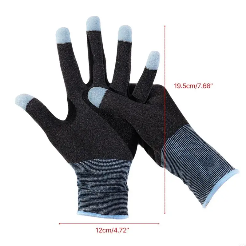 Game Playing Glove Highly Sensitive Gaming Finger Sleeves Anti-Sweat Breathable Keep Warm Compatible for E-Sports 1 Pair