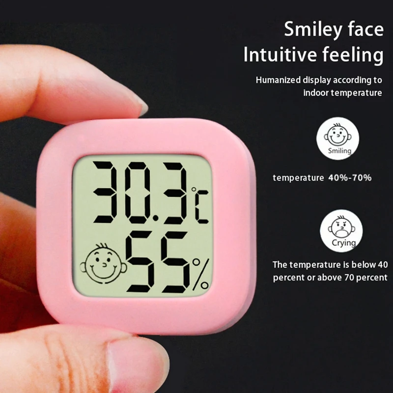 เครื่องวัดอุณหภูมิและความชื้นสํานักงานในร่มเครื่องวัดอุณหภูมิอิเล็กทรอนิกส์การวัดอุณหภูมิแบบดิจิตอลสี่สี