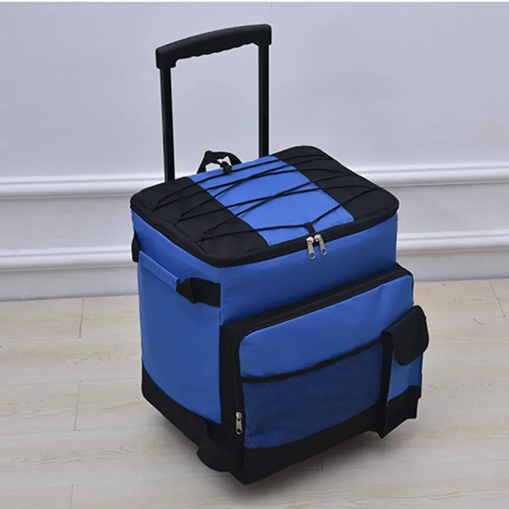 Outdoor large capacity trolley case insulation bag car picnic box travel ice pack storage Insulation suitcase handbag luggage