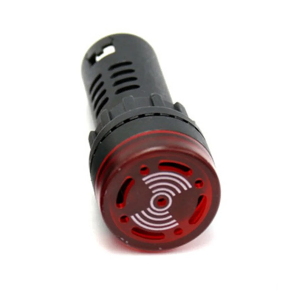 AD16-22SM allarme luce sonora AC/DC12V 24V 220V cicalino Flash rosso 22MM luce di segnalazione LED dispositivo di allarme cicalino sonoro 28*67*20mm