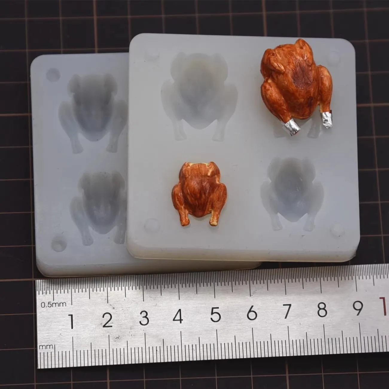 3D Mini Chicken Roast Duck Silicone Molds Pottery Clay Doll House Food Toy Meat Mini Handicraft DIY Molds