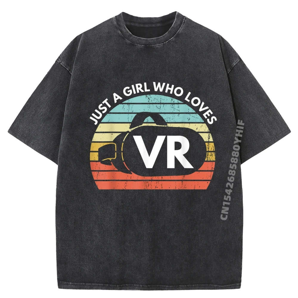 

Just A Girl Who Loves Simple T-shirts Men Christmas Vintage Tops & Tees Special Comfortable Washed T-shirts Female