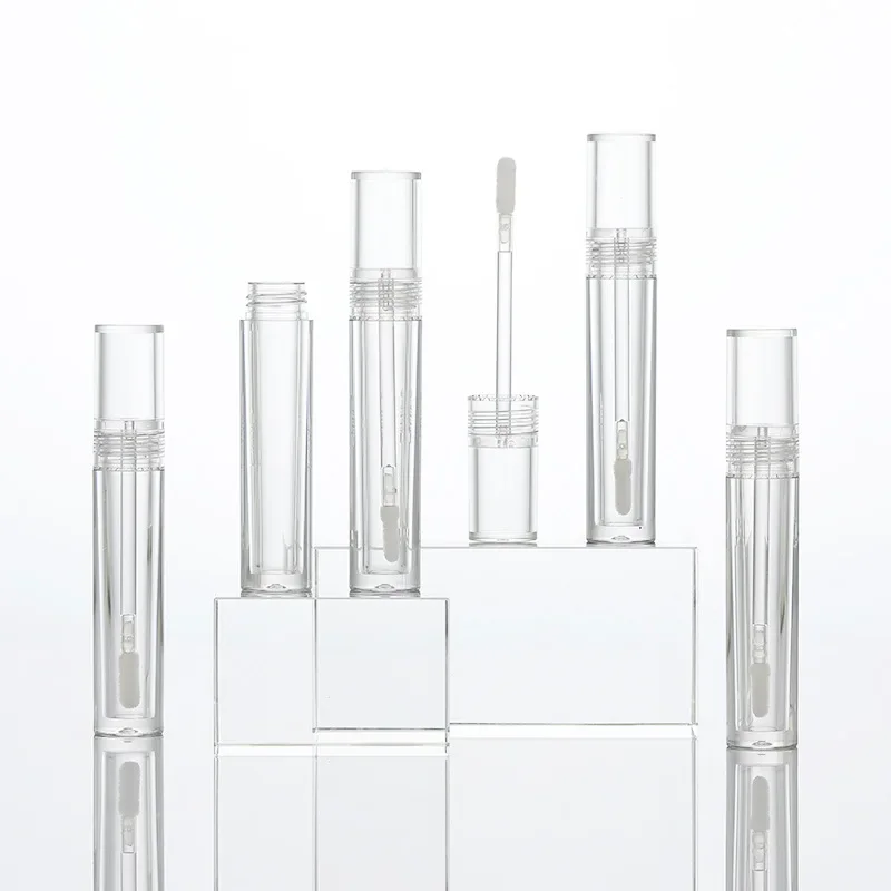 3.5ml Lip Gloss Tube White Spray Painted Gradient Fully Transparent Tubes Plastic Empty Cosmetic Bottle Packaging Material