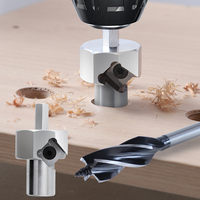 Dog Hole Chamfer Tool Set Aluminum Alloy Deburring Trimmer 20mm Drill Bit with T10 Alloy Blade for Dog Hole Shaping Trimming