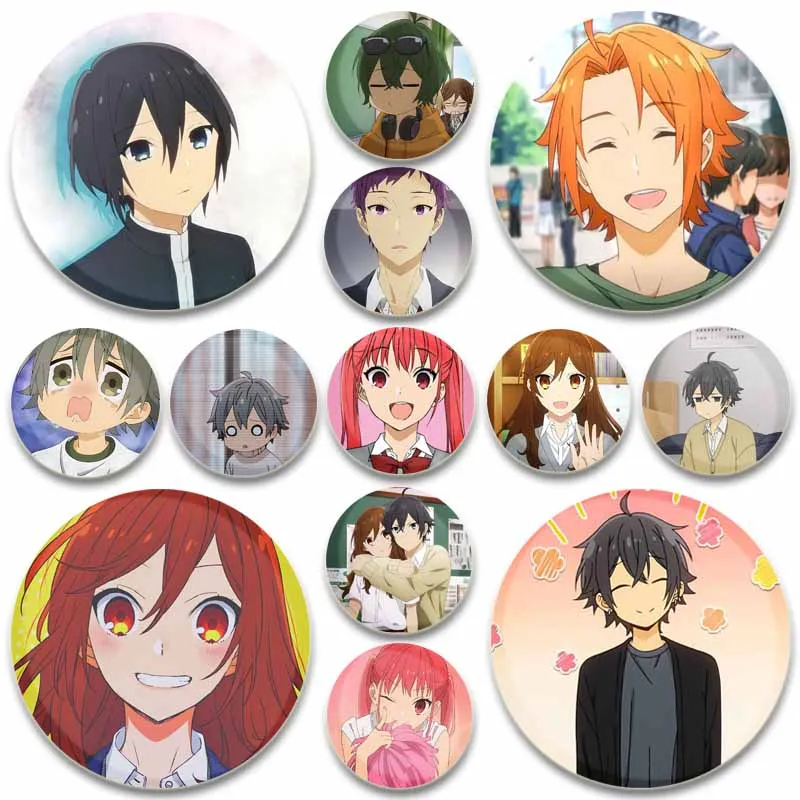 Anime Hori San To Miyamura Kun Pins,Cute Cartoon Badge,Handmade Tinplate Brooches,Breastpin for Backpack Clothes Gift Accessory