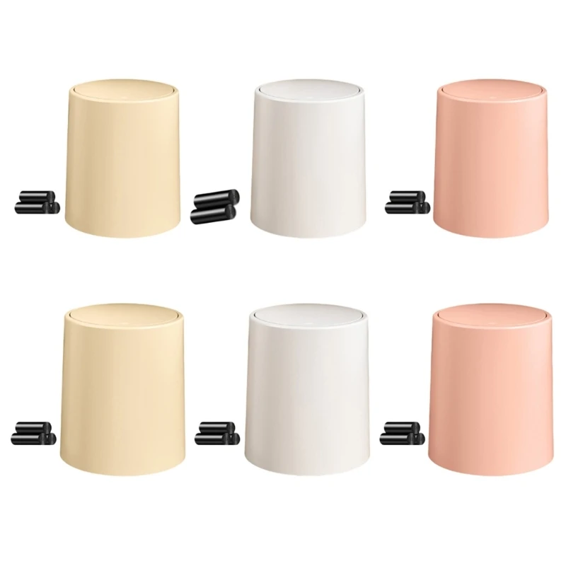 Elegant Accent Press Type Trash Container Bathroom Storage Bucket Garbage Can Fit Seamlessly in Small Space D2RD