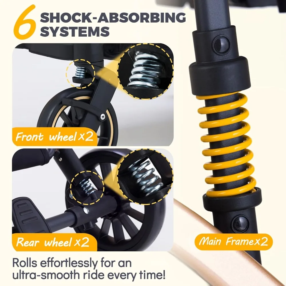 Wózek dla małych psów, lekki wózek dla psów i kotów z 6-stopniową amortyzacją, odpinany transporter