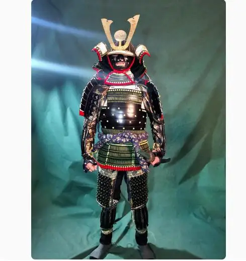 Armure de samouraï japonaise, général ancien pour porter des hommes en métal vert 16kg