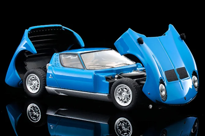 24.7 Tomytec Tomica TLV Miura P400 Blue Limited Edition Simulation Alloy Static Car Model Toy Gift