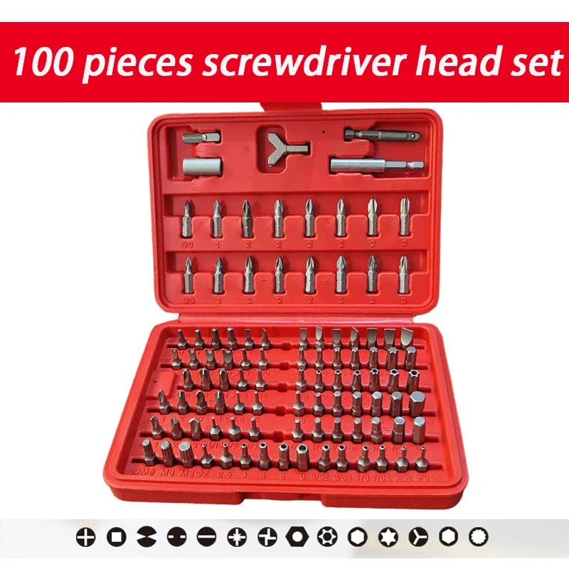 100 Pieces Screwdrivers Bits Set Y-Type HEX Complete Screwdriver Bits Professional Tools Screwdrivers Kit M-Type Hand Tool