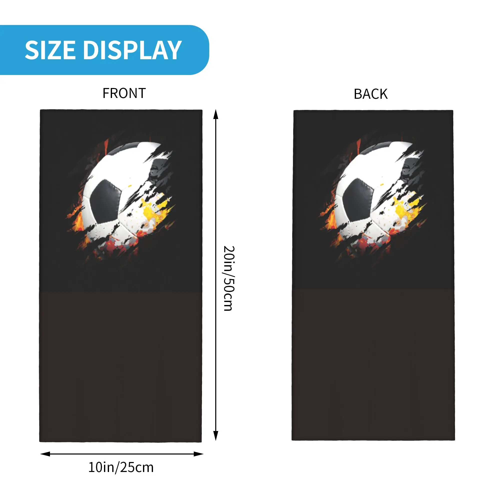 Custom Football Ball On Fire Inside Of Me Fan Soccer Player Gift Bandana Neck UV Protection Face Scarf Cover Women Men  Headwear