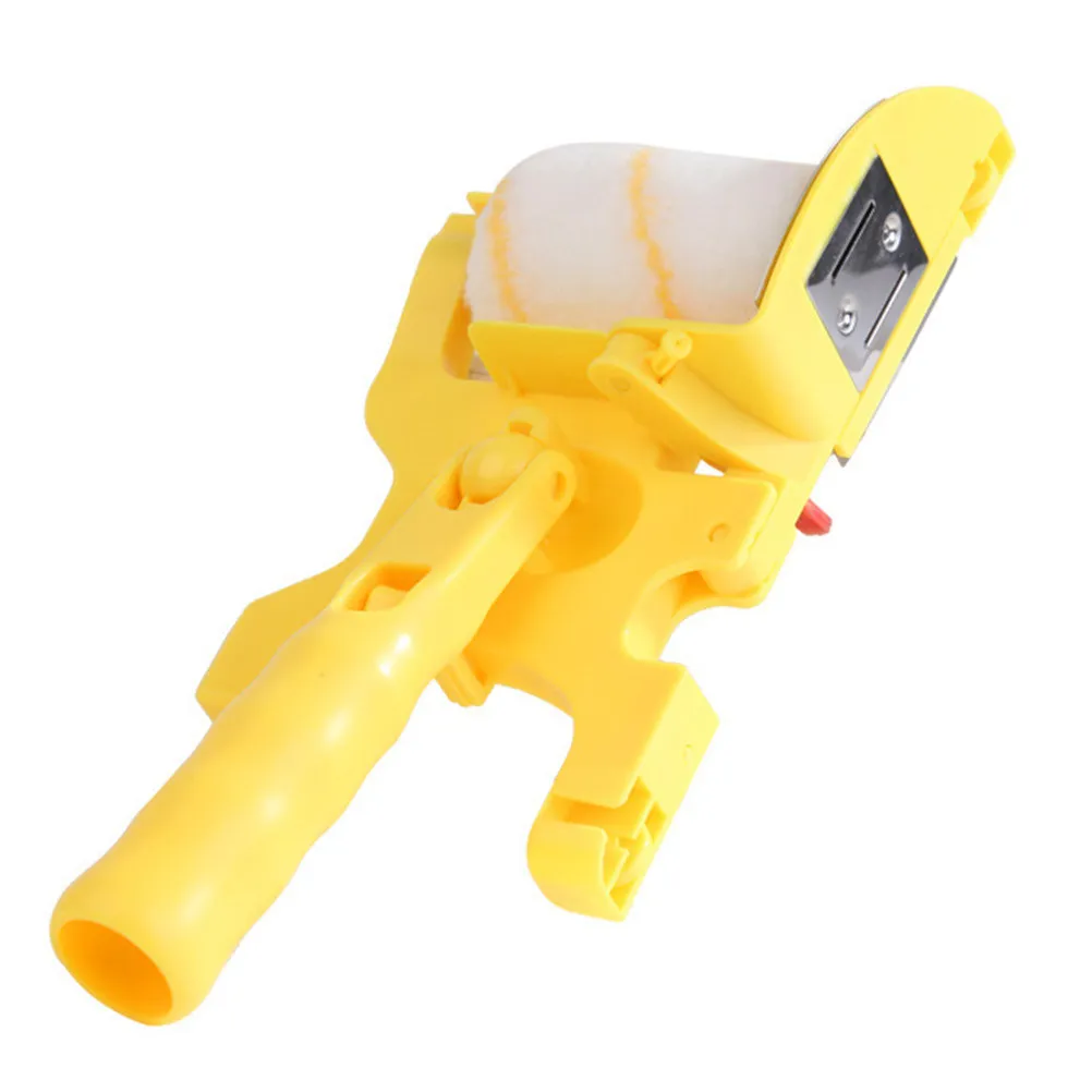 Professional Foldable Roller Paint Brush Small Handle Seamless Trimmer Tool Wall Painting Tool Replaceable Brush Yellow