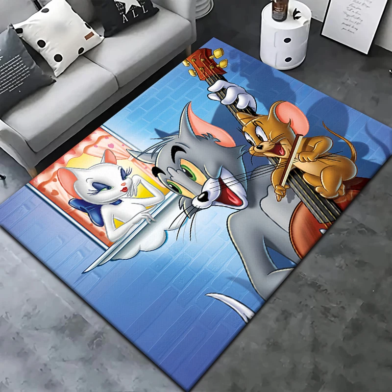 Film Tom and Jerry HD Large Area Printed Carpet,Living Room Decor,Sofa,Table,Rug.Picnic,Camping,Outdoors,Door,indoor,Beach Mat.