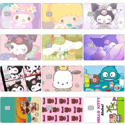 Cute Kuromi Kawaii Credit Debit Card Diy Stickers Anime Hello Kitty Hangyodon My Melody Cartoon Film for Small Large No Chip Toy