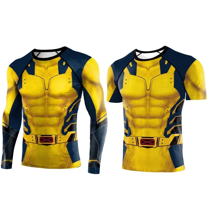 SN60 Movie Superhero James Howlett Logan Cosplay 3D T-Shirt Costume Men's Running Gym Fitness Top Long Short Sleeve1@j$