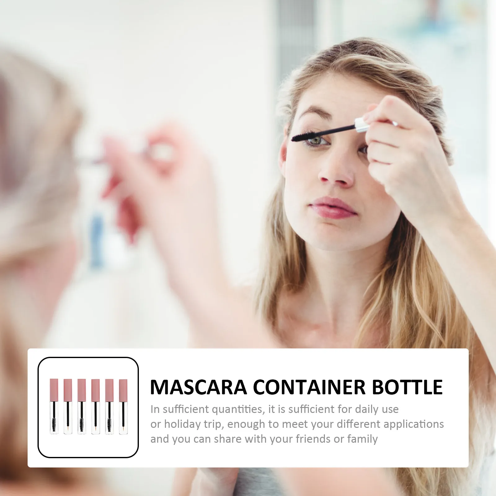 Tubo de Máscara Recarregável com Aplicador, 4 Peças, Recipiente Vazio Compacto e Transparente para Armazenamento de Sérum para Cílios e Brilho Labial, Uso Portátil em Viagens