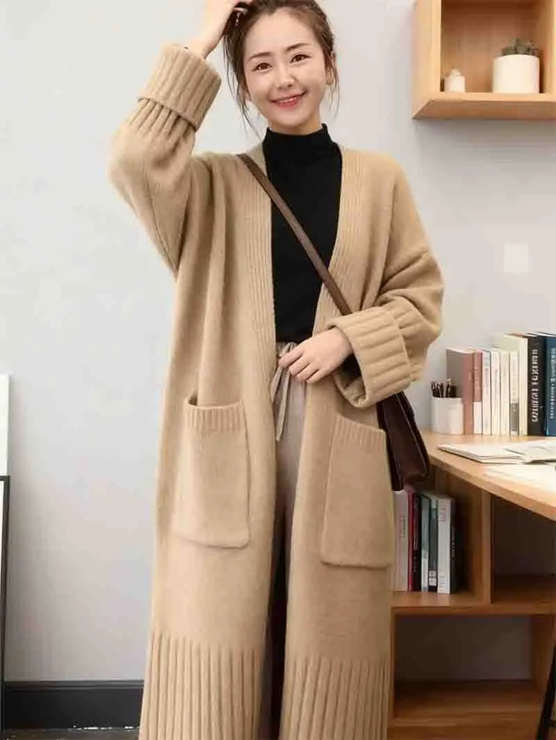 

Mid-Long Cardigans Thick Womens Summer Boho Basic Splice Tonal Half-Open Harajuku Youth Elegant Fur-Trim Illusion Crop Loose-Fit