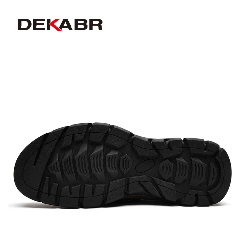 DEKABR Luxury Brand Comfortable Classical Men Loafers Wear-Resistant Genuine Leather Flats Shoes Causal Working Shoes Men