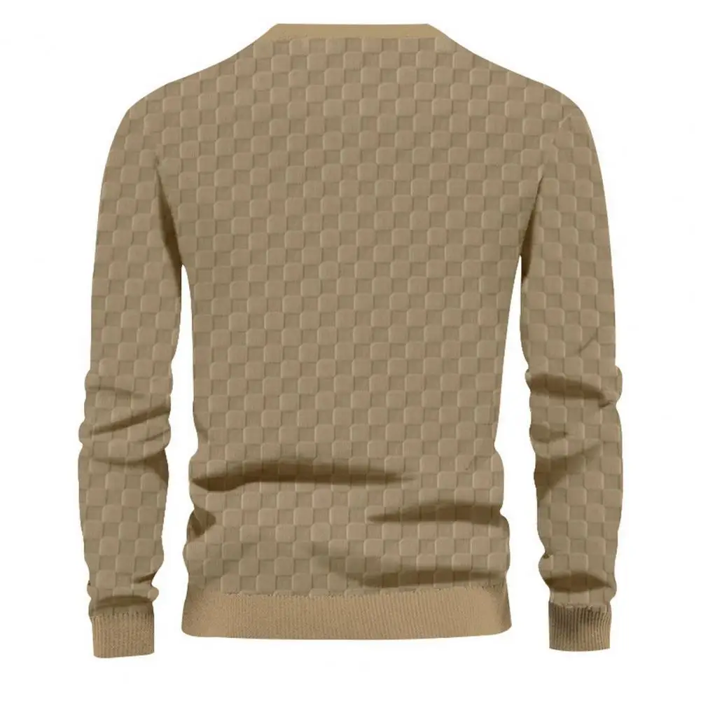 

Men Checkerboard Top Checkered Pattern Long Sleeve Pullover for Men Loose Fit T-shirt with Elastic Cuff Spring Fall Top Thick