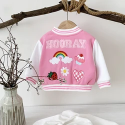 2024 Baby Jacket Thick Fall Newborn Baby Clothes Warm Winter Boys Girls Baseball Baby Cotton Coat Cartoon Strawberry Dinosaur