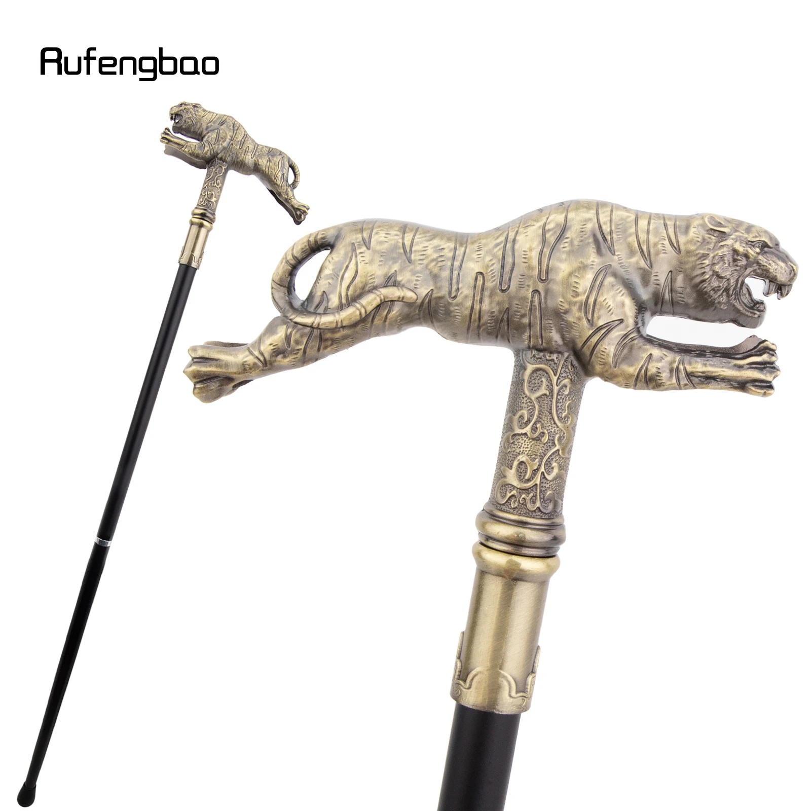 

Yellow Tiger Fashion Walking Stick Decorative Cospaly Cane Halloween Mace Wand Crosier Performance Stage Cane 90cm