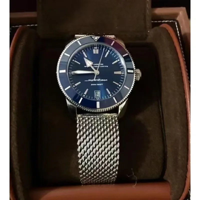 2025 Men's Blue Green Quartz Watches Exquisite Luxury Hamilton Men Best Wristwatch with Stainless Steel Band for Casual Sport