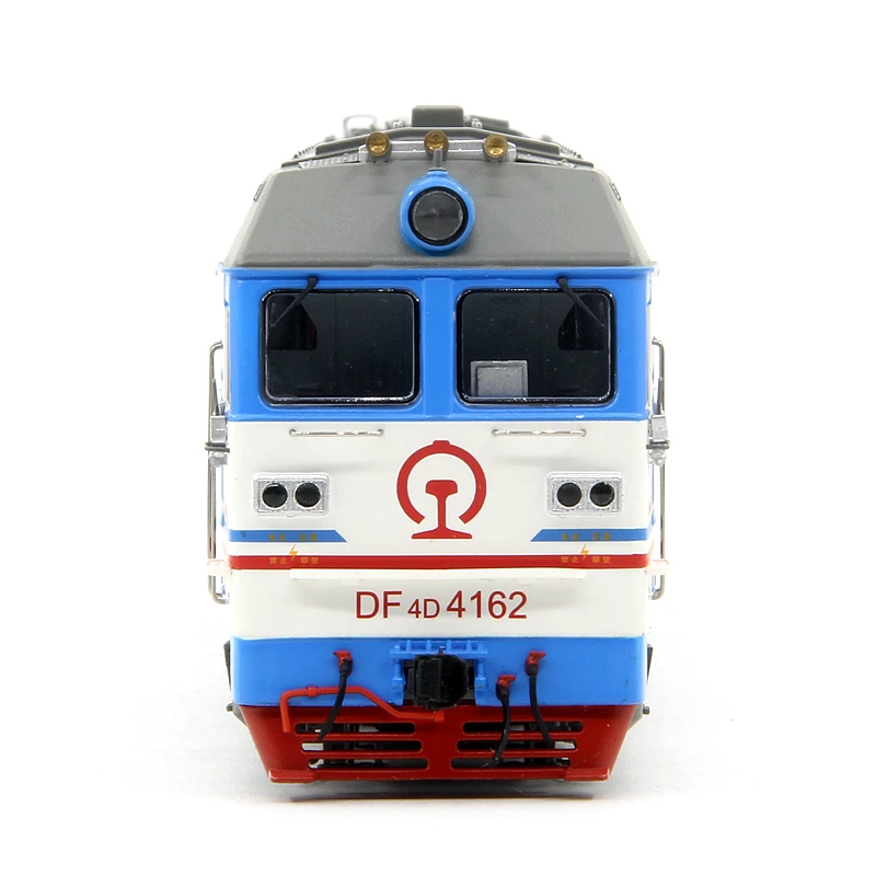 รถไฟของเล่น HO Type 1/87 รถไฟจีน Dongfeng DF4D ดีเซล 4162 อัลลอย สีน้ำเงินและขาว โมเดลรถไฟของเล่นเด็กผู้ชาย