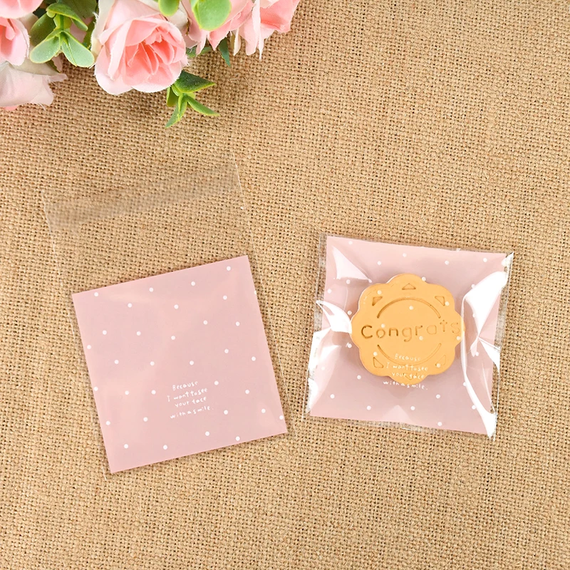 50Pcs Small Cookie Candy Bags Transparent Plastic Packaging Gifts Bag Birthday Wedding Party Decorations Supplies