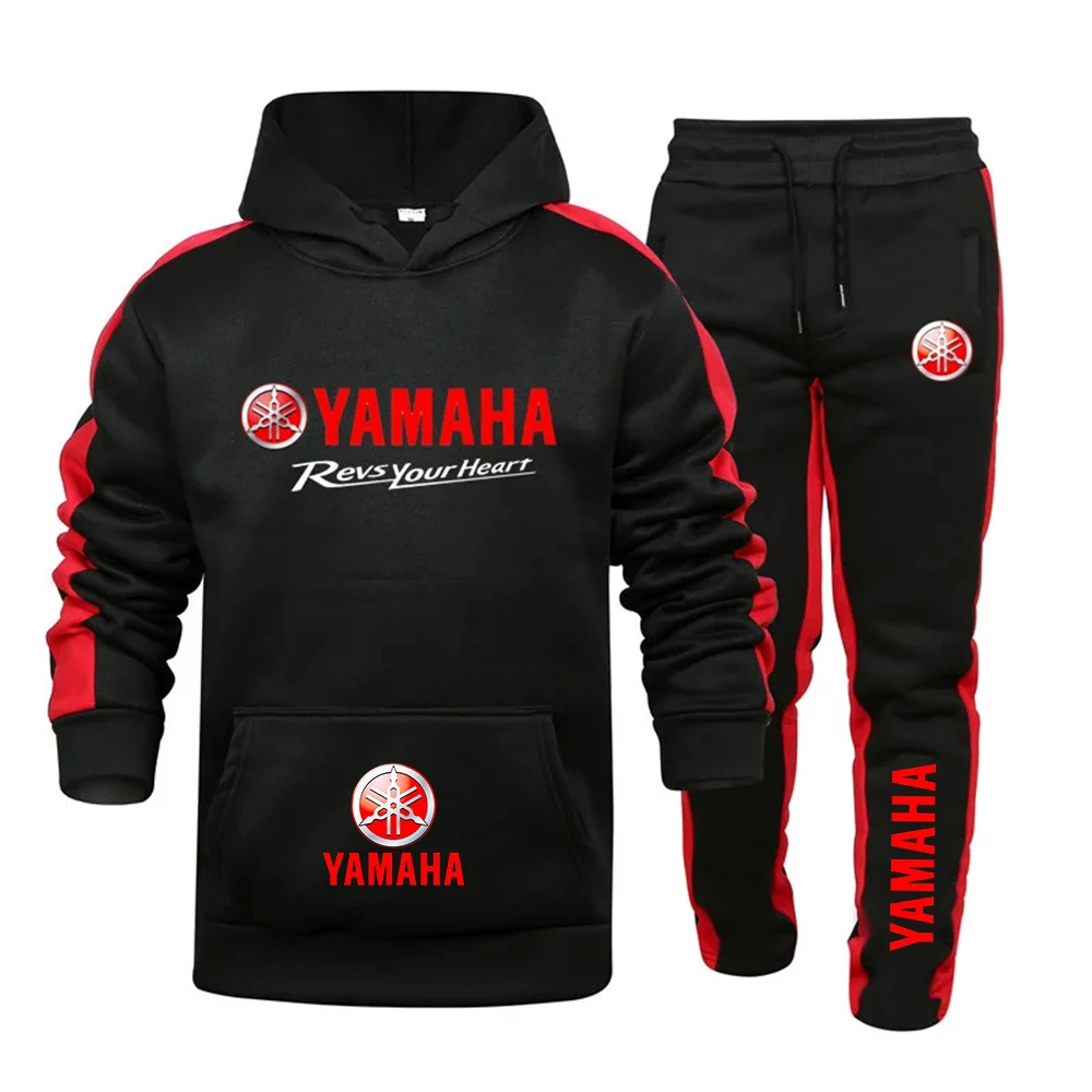 Traje deportivo con logo Yamaha para hombre, sudadera con capucha, pantalones deportivos, joggin deportivo informal diario para otoño e invierno, a la moda y a la moda