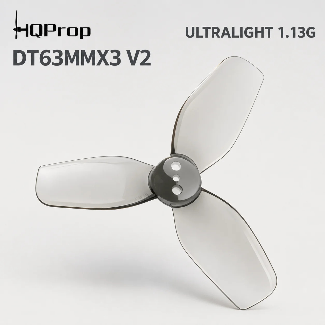 HQProp DT63MMX3 V2 63mm 2.5 Inch 3 Blade T-Mount Cinewhoop Propeller 2CW 2CCW PC FPV Drone Props for Sub250 DollyFly25 V2 4-Pack