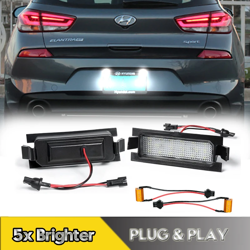 

2Pcs LED Number License Plate Lights Lamps For Hyundai Accent I30 Elantra GT Kia PRO Ceed ED JD Car Accessories OEM#925021H500