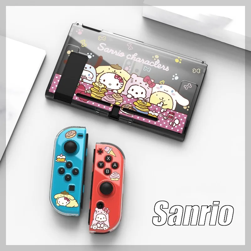 Sanrio Hello Kitty Case for Nintendo Switch OLED NS Game Host Console Joy-Con Controller Shell Protective Transparent Hard Cover