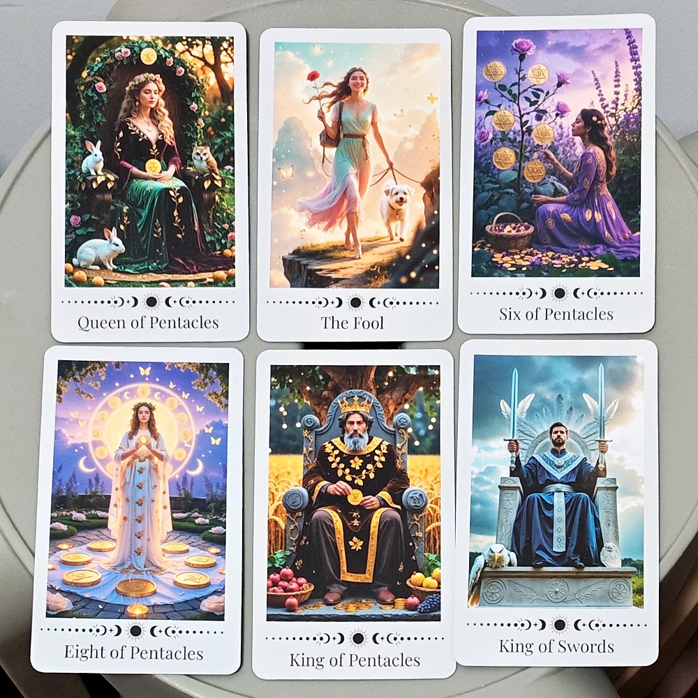 Inner Rose Tarot Deck - 78-Card Divination Set 11*6.2cm with Instruction Guidebook in Decorative Tin Box