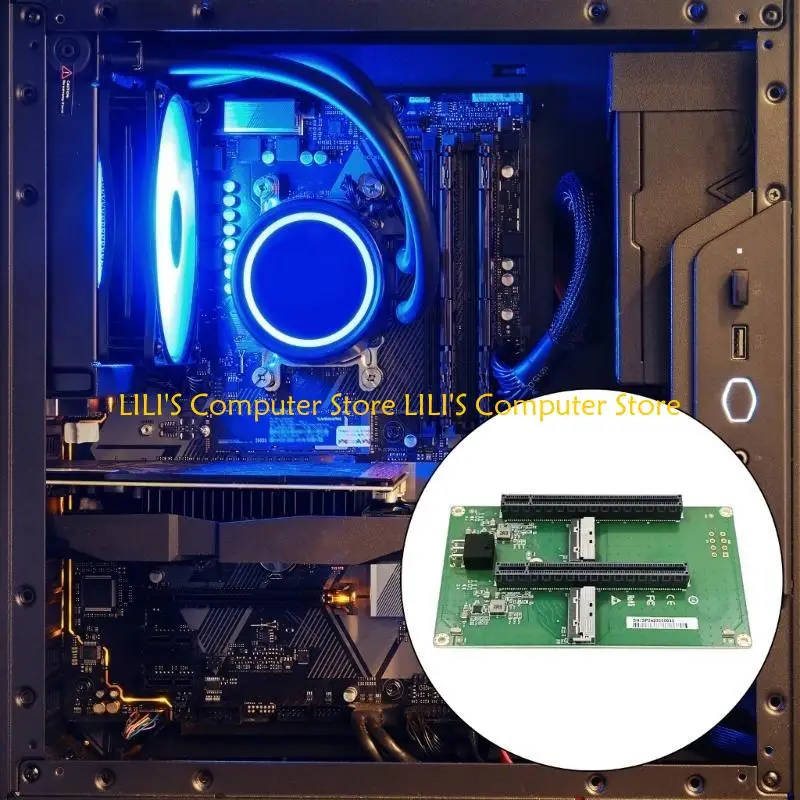 

A52B PCIE 5.0 x16 Card с 2 MCIO8I SFF 8654 8 интерфейсов и ATXS 2x3 PINC Power