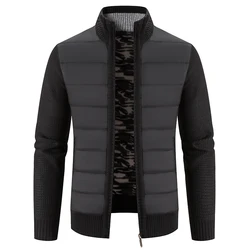 Winter Dikke Fleece Vest Mannen Warm Sweatercoat Mode Patchwork Mens Knittde Trui Jassen Casual Truien Bovenkleding Mannen