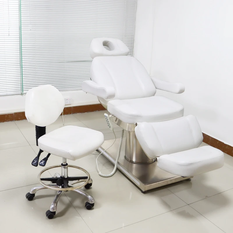 Electric Massage Table Furniture Stainless Steel Cover Base Modern Beauty Salon Chair Base With Light Adjustable Beauty Bed