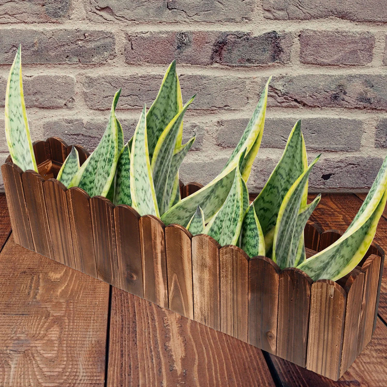 

Fake Flower Planter Wooden Window Box Planter for Home Garden Balcony Decor Rustic Style Wood Flower Pot Windowsill Planters