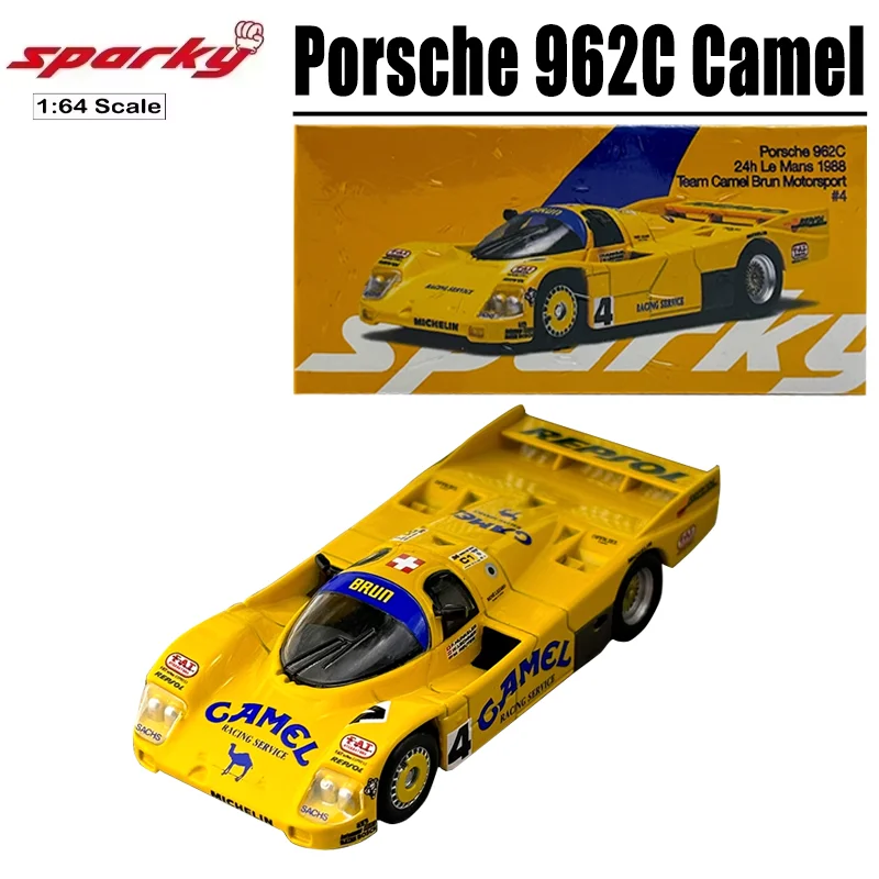 Sparky&Tiny 1/64 Porsche 962C Camel legering speelgoedmotorvoertuig gegoten metalen model