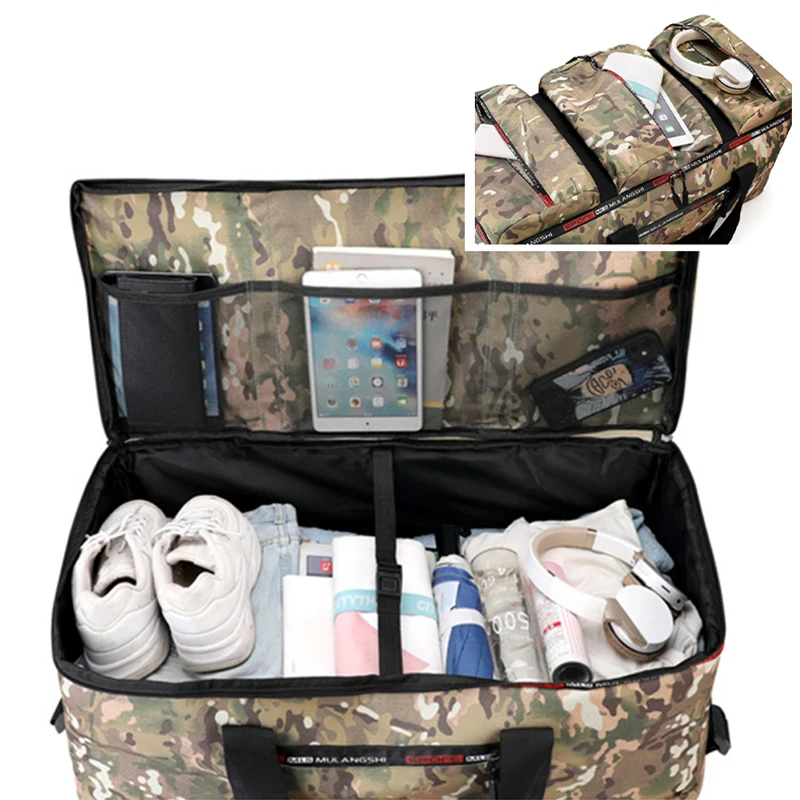 80L Men Hiking Large Bag Camping Outdoor Camouflage Military Backpack Climbing Gym Fitness Sports Travel Luggage Rucksack XD106Y